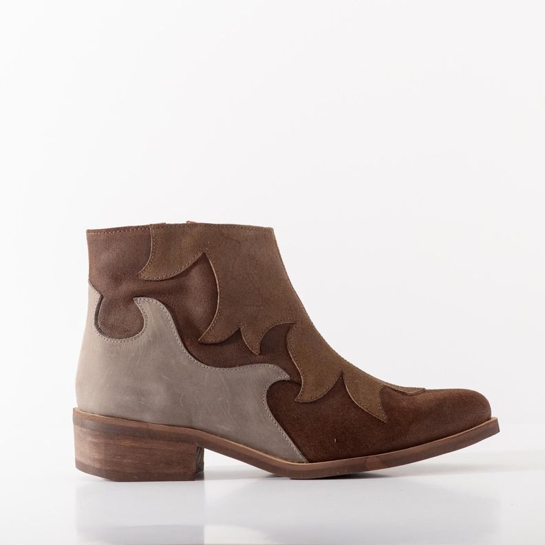 Botin Cuero Mujer Poleo Taupe