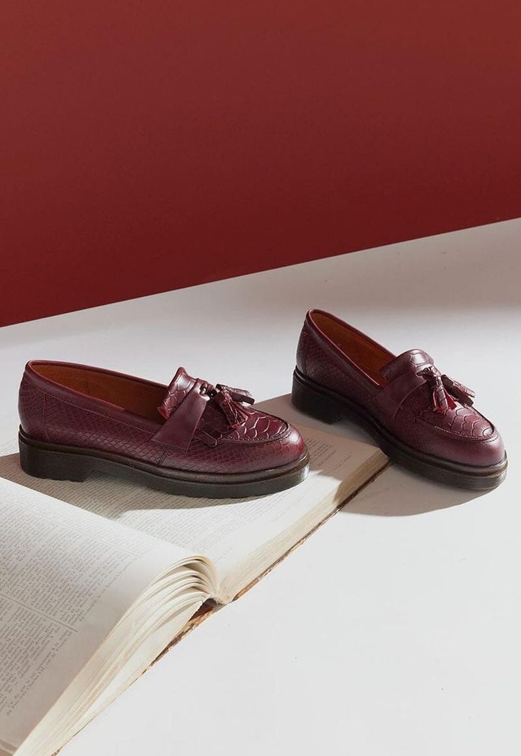 Mocasin Mujer De Cuero Matilde C8 Burdeo-1