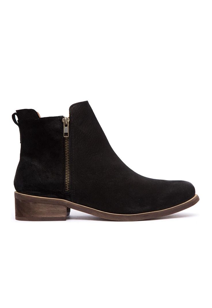 Botin Mujer De Cuero Lena C1 Negro -0