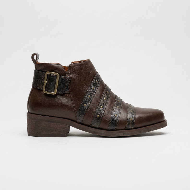 Botin Cuero Mujer Pardillo Café