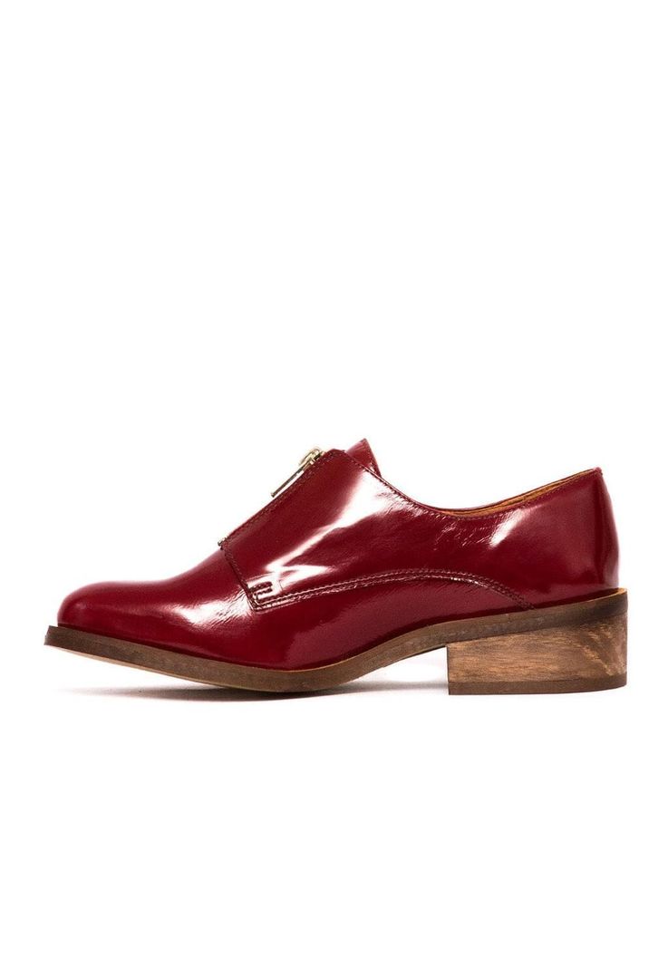 Zapato Mujer De Cuero Leonor C2 Burdeo-2