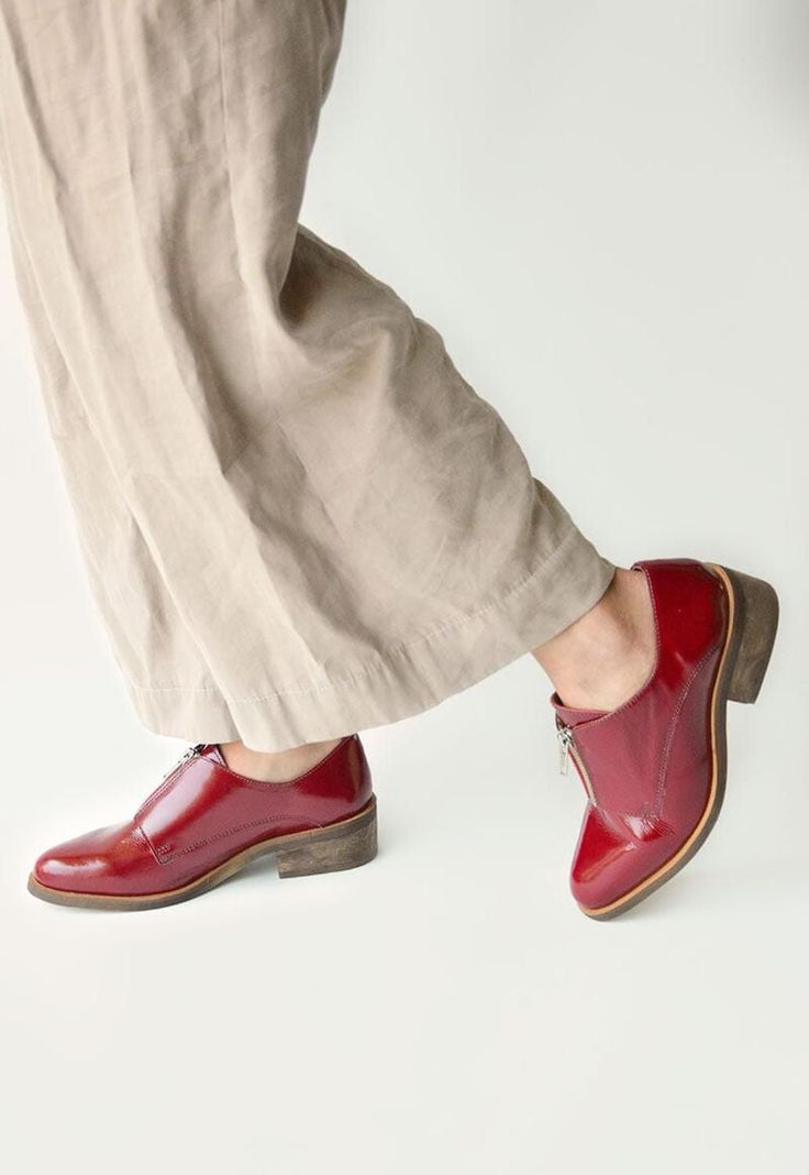 Zapato Mujer De Cuero Leonor C2 Burdeo-5