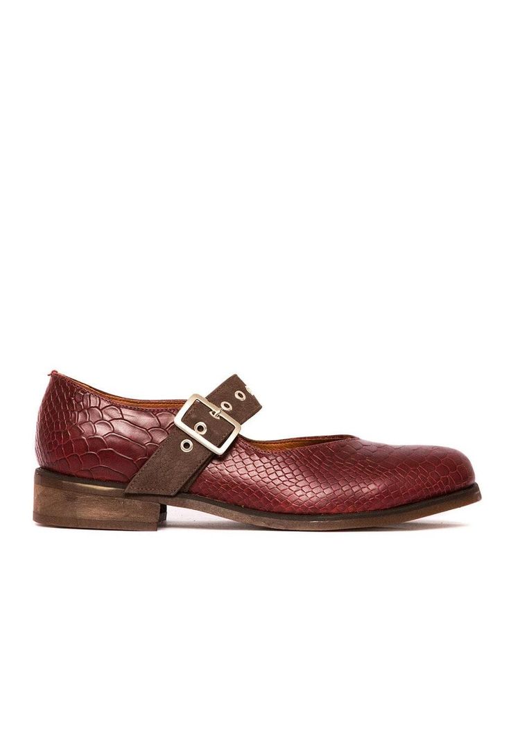 Zapato Mujer De Cuero Malala C3 Burdeo Café-0