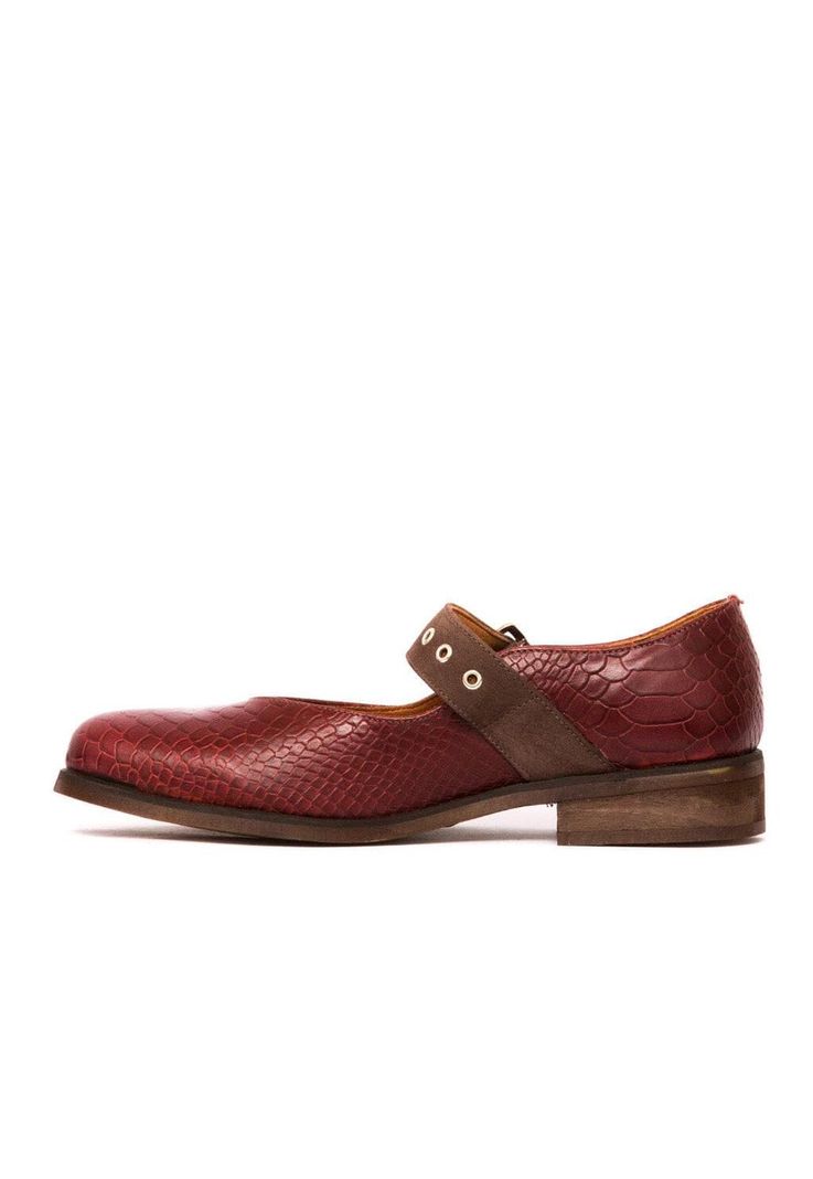 Zapato Mujer De Cuero Malala C3 Burdeo Café-3