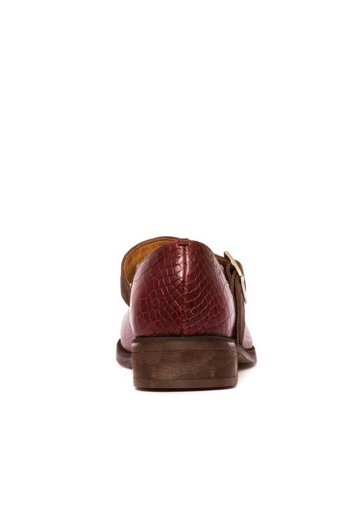 Zapato Mujer De Cuero Malala C3 Burdeo Café-4