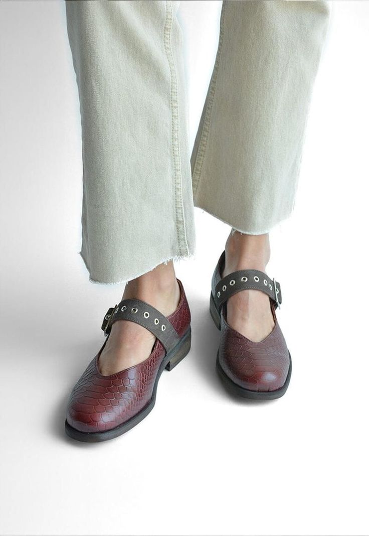 Zapato Mujer De Cuero Malala C3 Burdeo Café-6