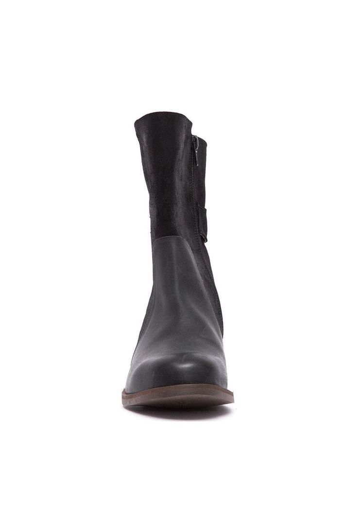Bota Mujer De Cuero Maya Negro C1-1