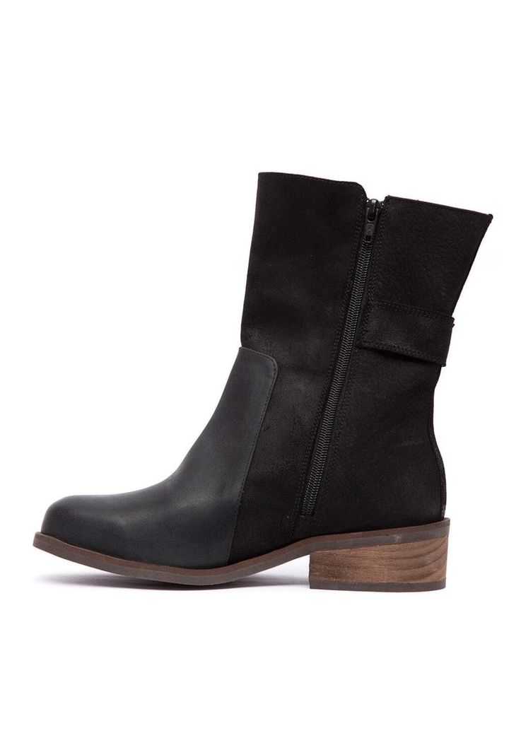Bota Mujer De Cuero Maya Negro C1-2