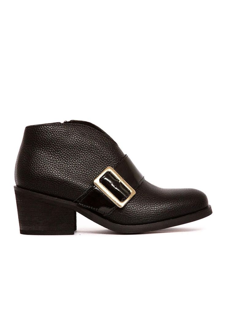 Botines Mujer De Cuero Focha C13 Negro -0