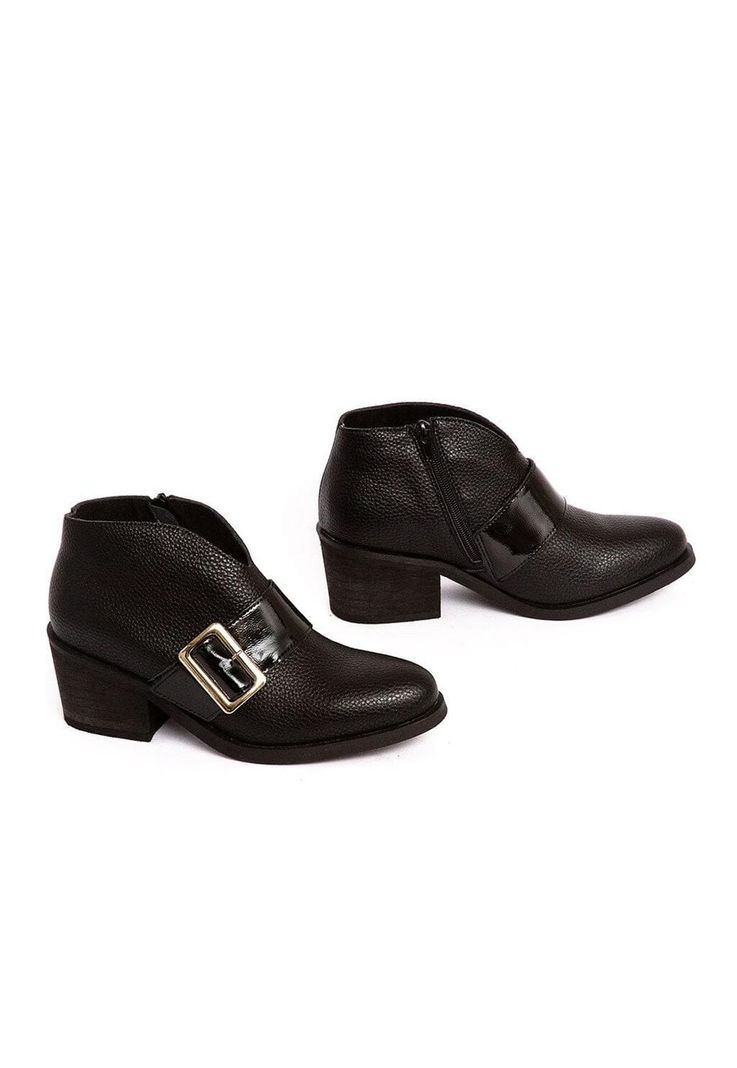 Botines Mujer De Cuero Focha C13 Negro -5