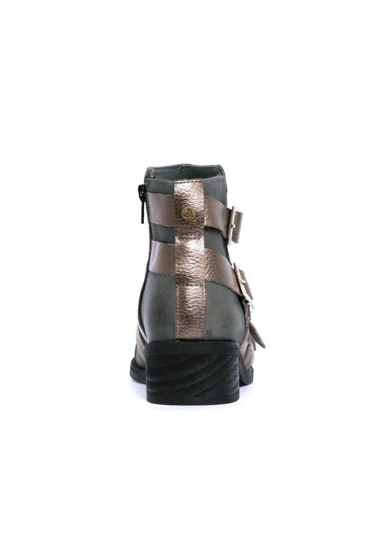 Botin Mujer De Cuero Zaha C2 Gris -4