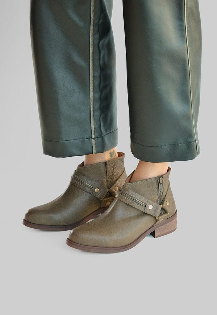 Botin Mujer De Cuero Margot Verde C10-6