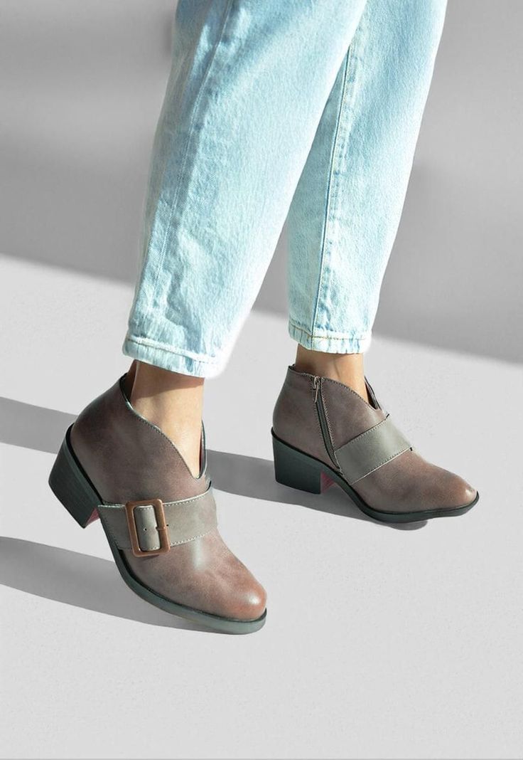 Botines Mujer De Cuero Focha C14 Café -0