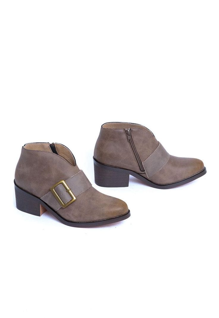 Botines Mujer De Cuero Focha C14 Café -1