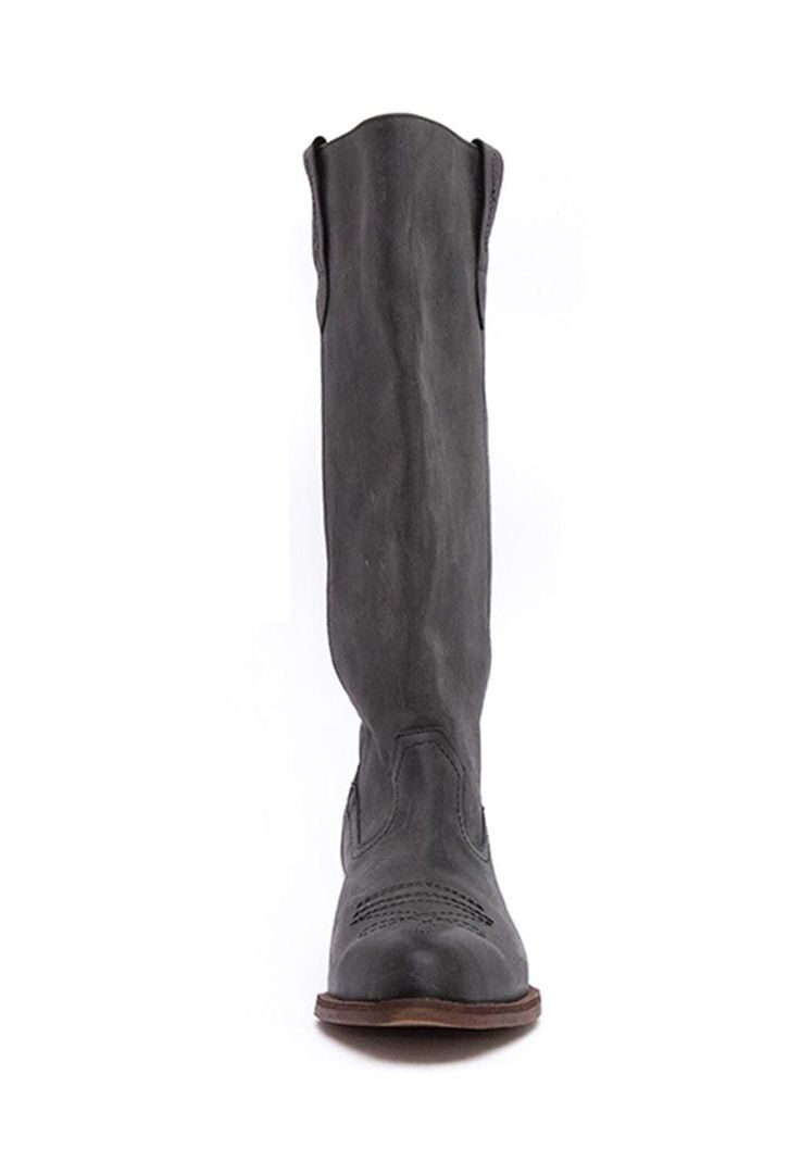 Bota Mujer De Cuero Fatima Negro C1-2