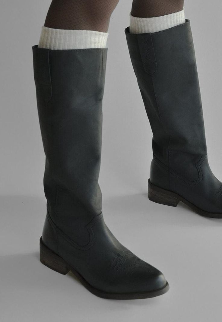 Bota Mujer De Cuero Fatima Negro C1-5