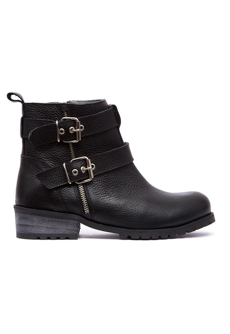 Botin Mujer De Cuero Sally C1 Negro -0