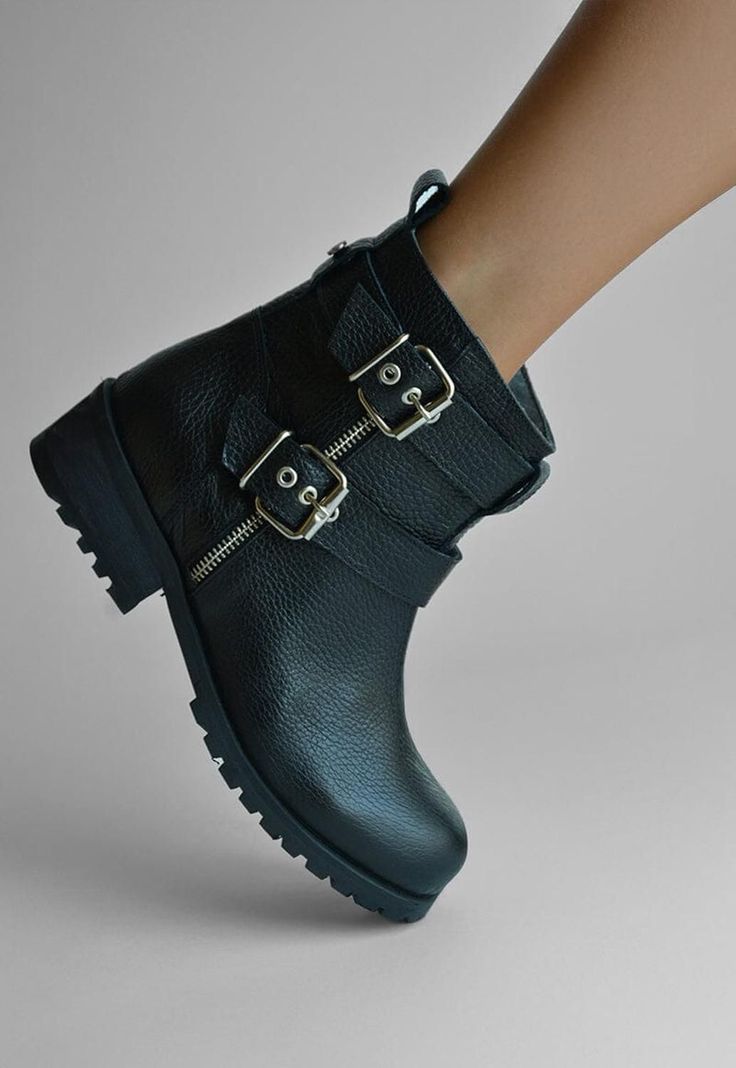 Botin Mujer De Cuero Sally C1 Negro -5