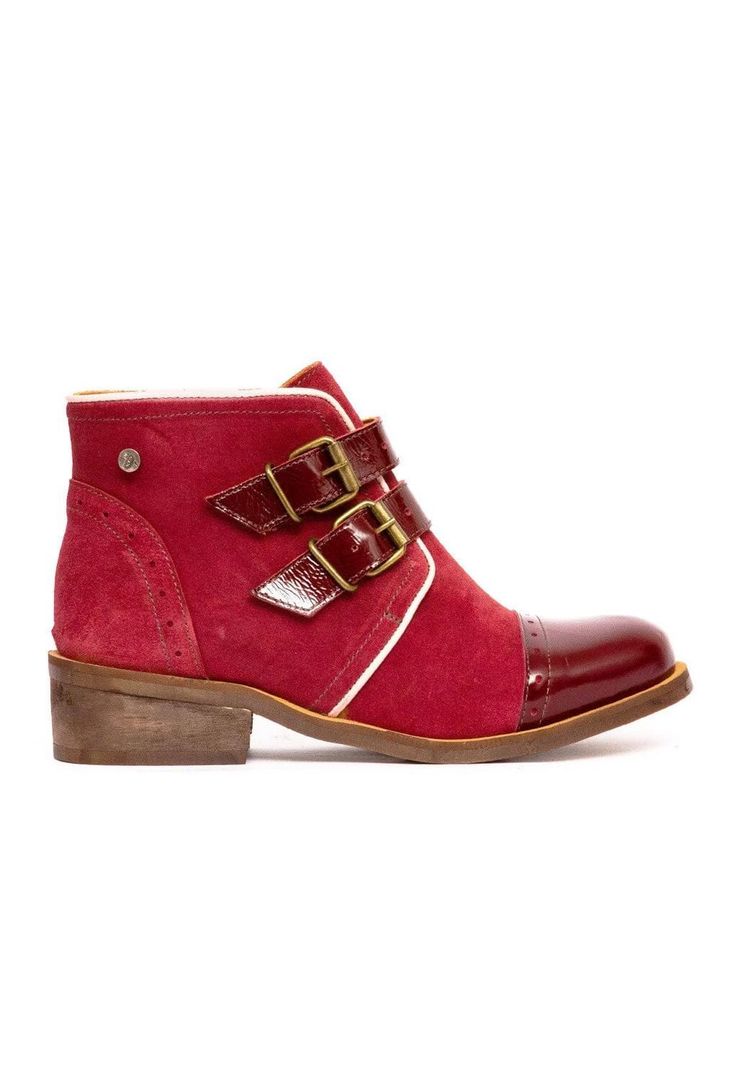Botin Mujer De Cuero Judy C3 Burdeo -0