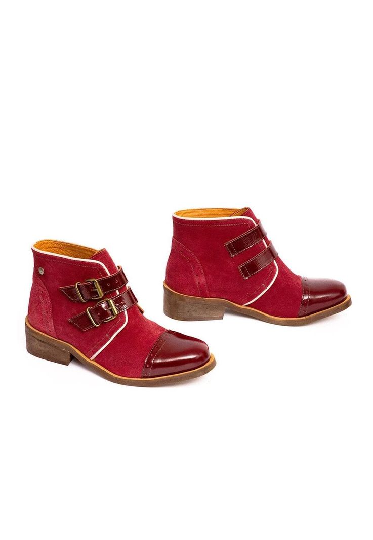 Botin Mujer De Cuero Judy C3 Burdeo -4