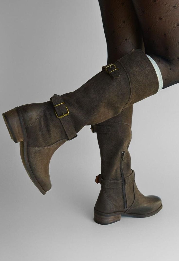 Bota Mujer De Cuero Harriet Café C2-1