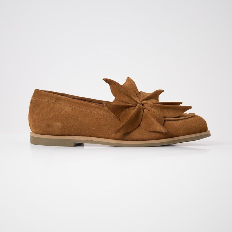 Mocasin Cuero Mujer Marea Camel