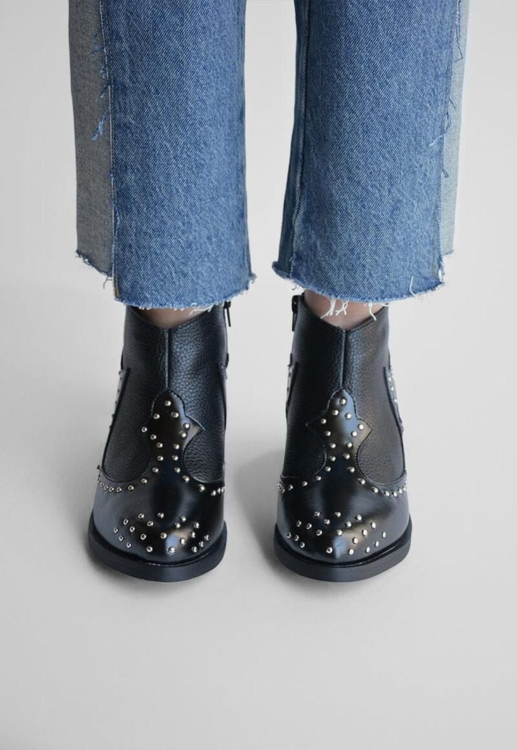 Botines Mujer De Cuero Alca C9 Negro -7