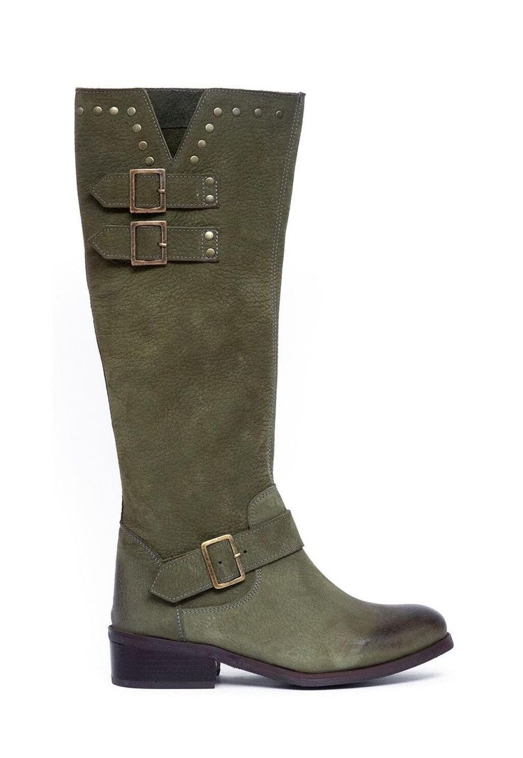 Bota Mujer De Cuero Carpintero Verde C21-0