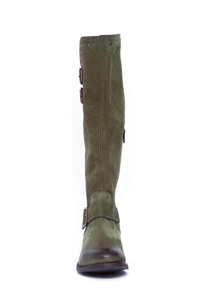 Bota Mujer De Cuero Carpintero Verde C21-2