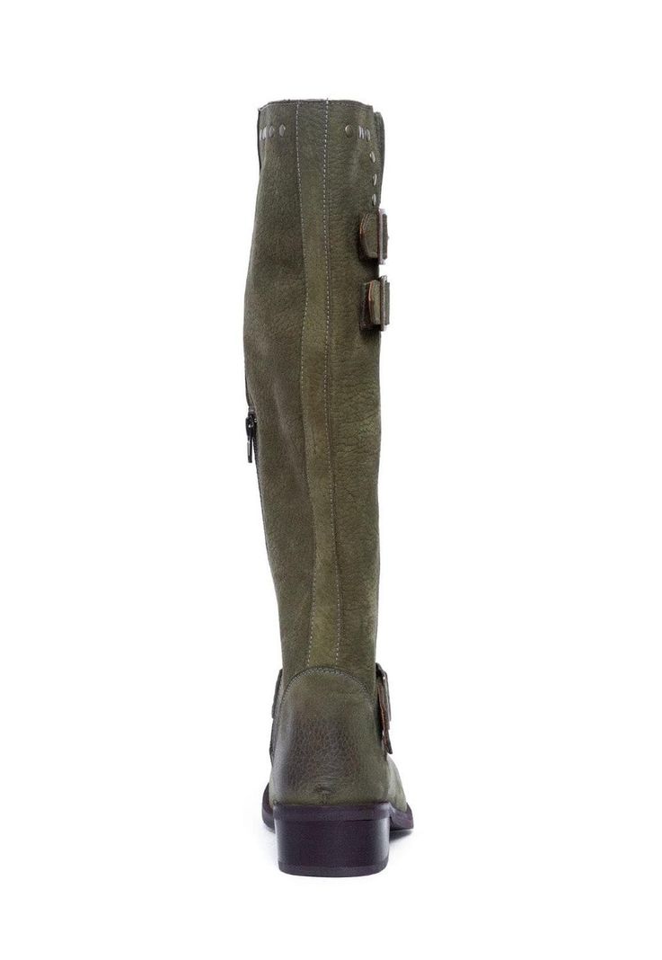 Bota Mujer De Cuero Carpintero Verde C21-4