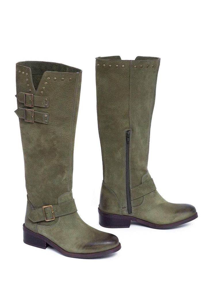 Bota Mujer De Cuero Carpintero Verde C21-5