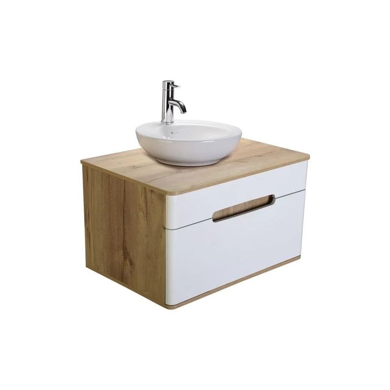 MUEBLE SUSPENDIDO CURVED 75 CM BLANCO MATE DUNA-0