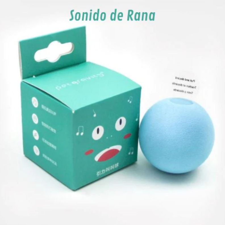 Juguete para gatos bola con sonido de rana al movimiento-0