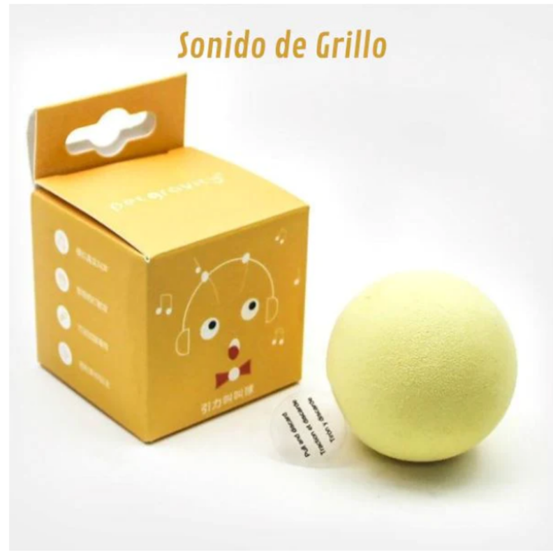 Juguete para gatos bola con sonido de grillo al movimiento-0