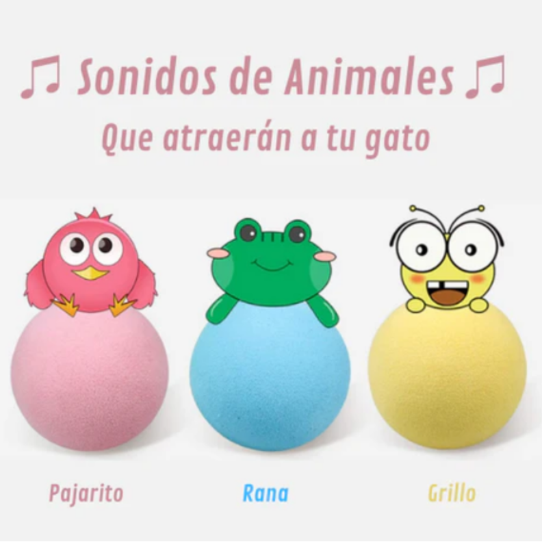 Juguete para gatos bola con sonido de pajaro al movimiento-2