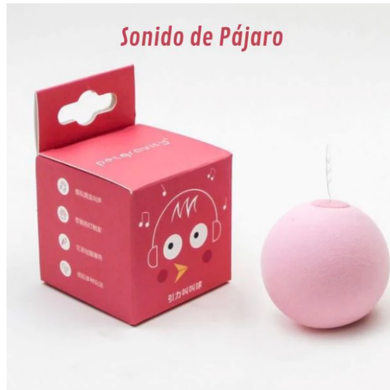 Juguete para gatos bola con sonido de pajaro al movimiento-0