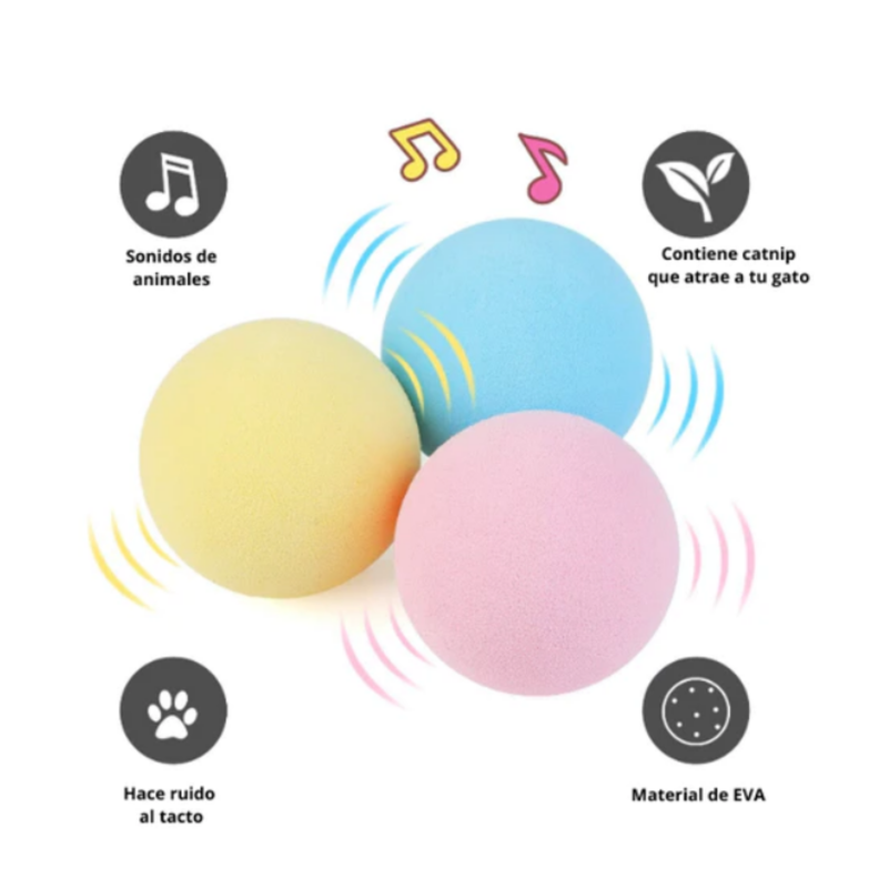 Juguete para gatos bola con sonido de pajaro al movimiento-1