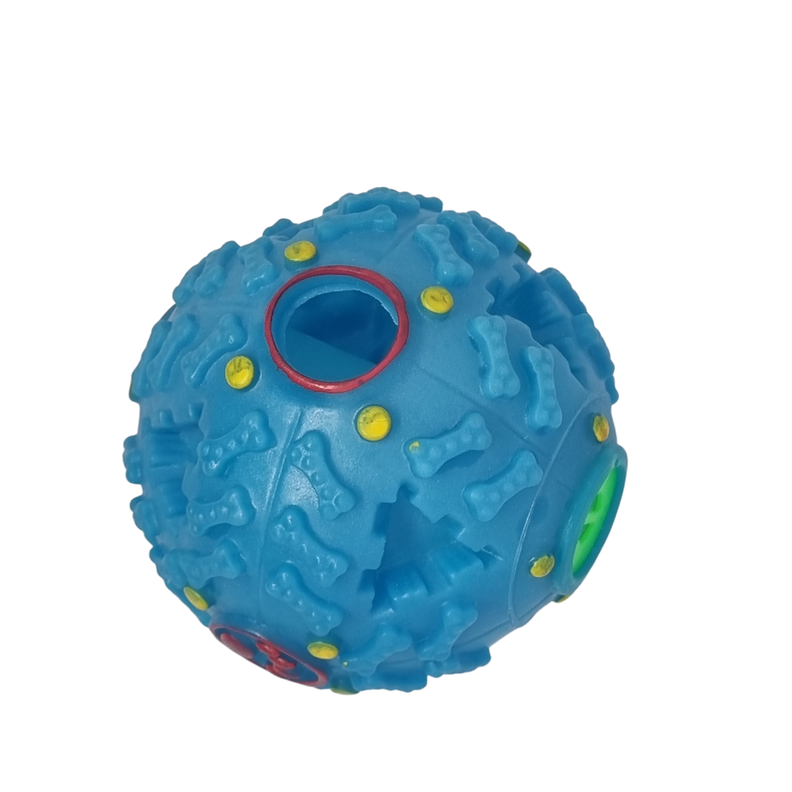 JUGUETE PELOTA COMEDERO CON SONIDO S AZUL-0