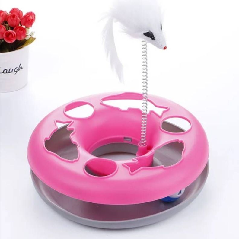 JUGUETE PARA GATO ATRAPA RATON ROSADO-0