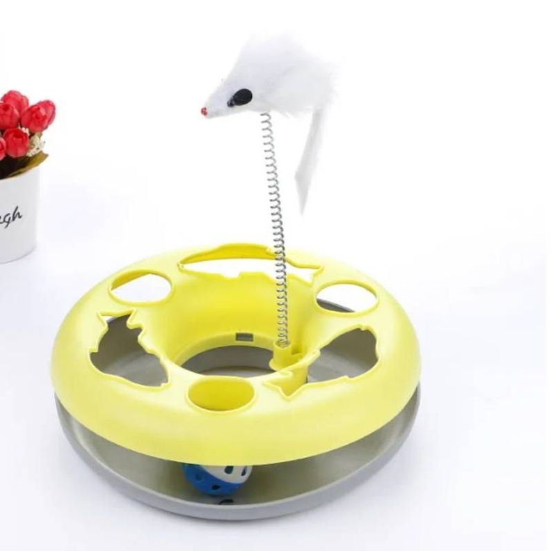 JUGUETE PARA GATO ATRAPA RATON AMARILLO-0