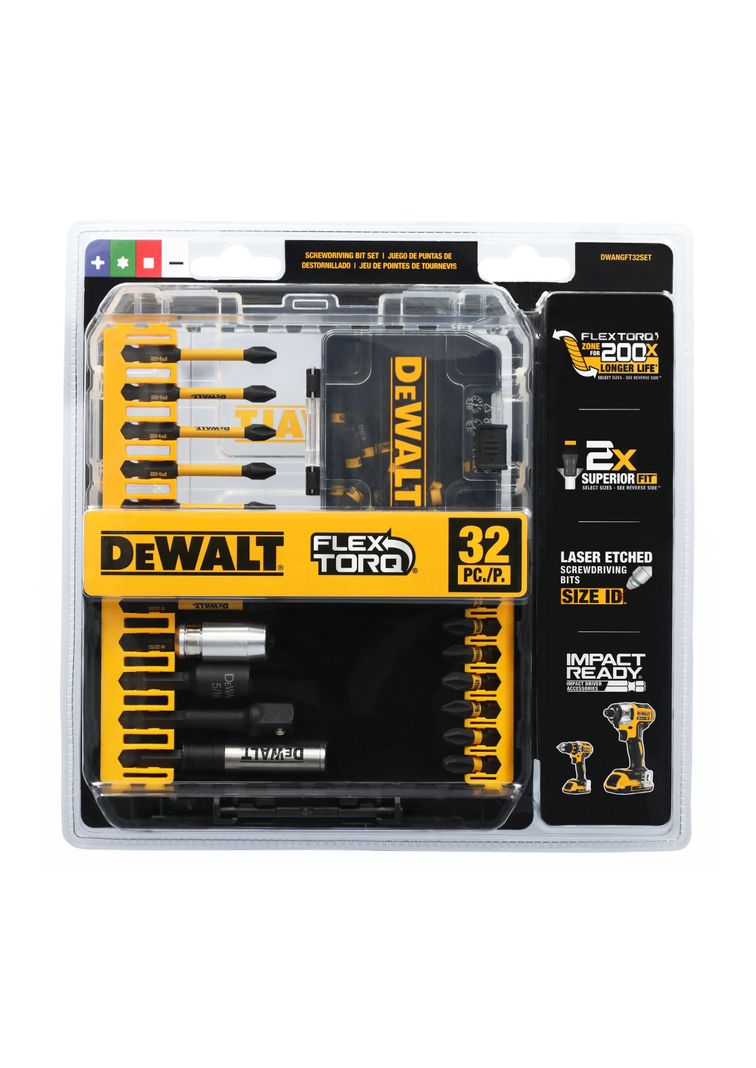 Set de 32 piezas Impact Ready Flextorq DEWALT DWANGFT32SET Amarillo
