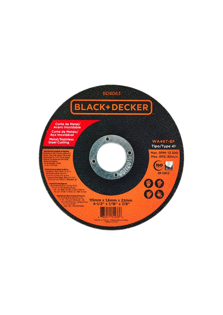 Esmeril 820W + 20 Discos Corte BLACK+DECKER G720-20DISCOS-2