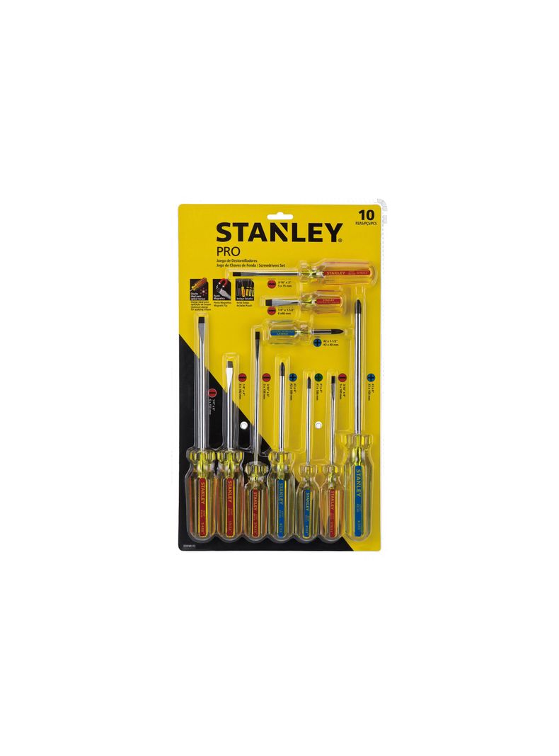Juego de 10 destornilladores PRO STANLEY STHT69172 Amarillo