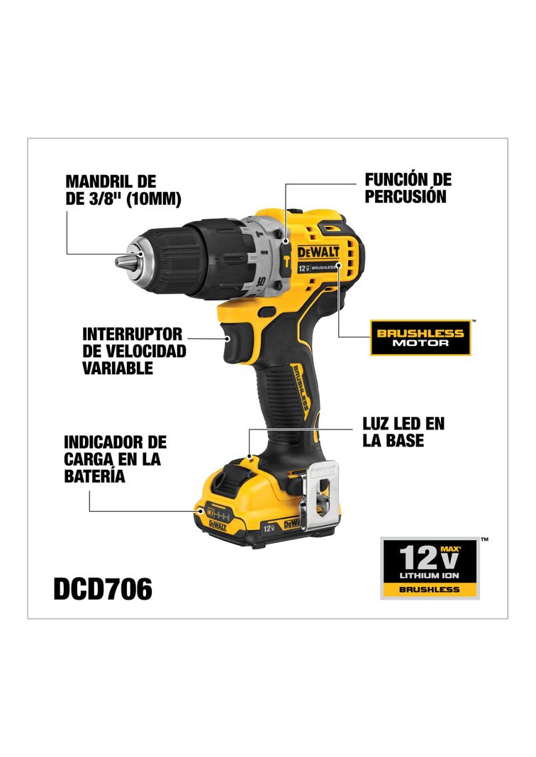 Kit Taladro percutor 3/8" 12V XTREME + accesorios-2