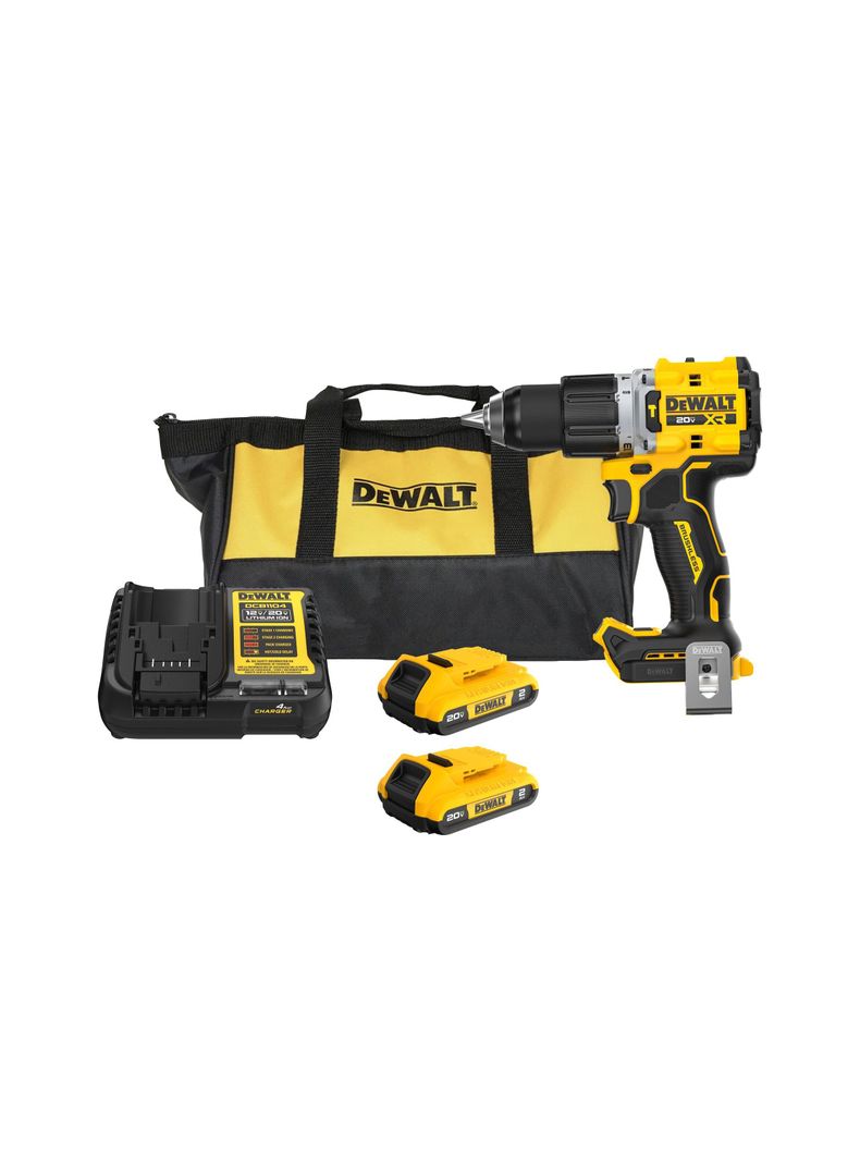Kit taladro percutor 1/2" 20V DEWALT DCD806D2-B2 Amarillo