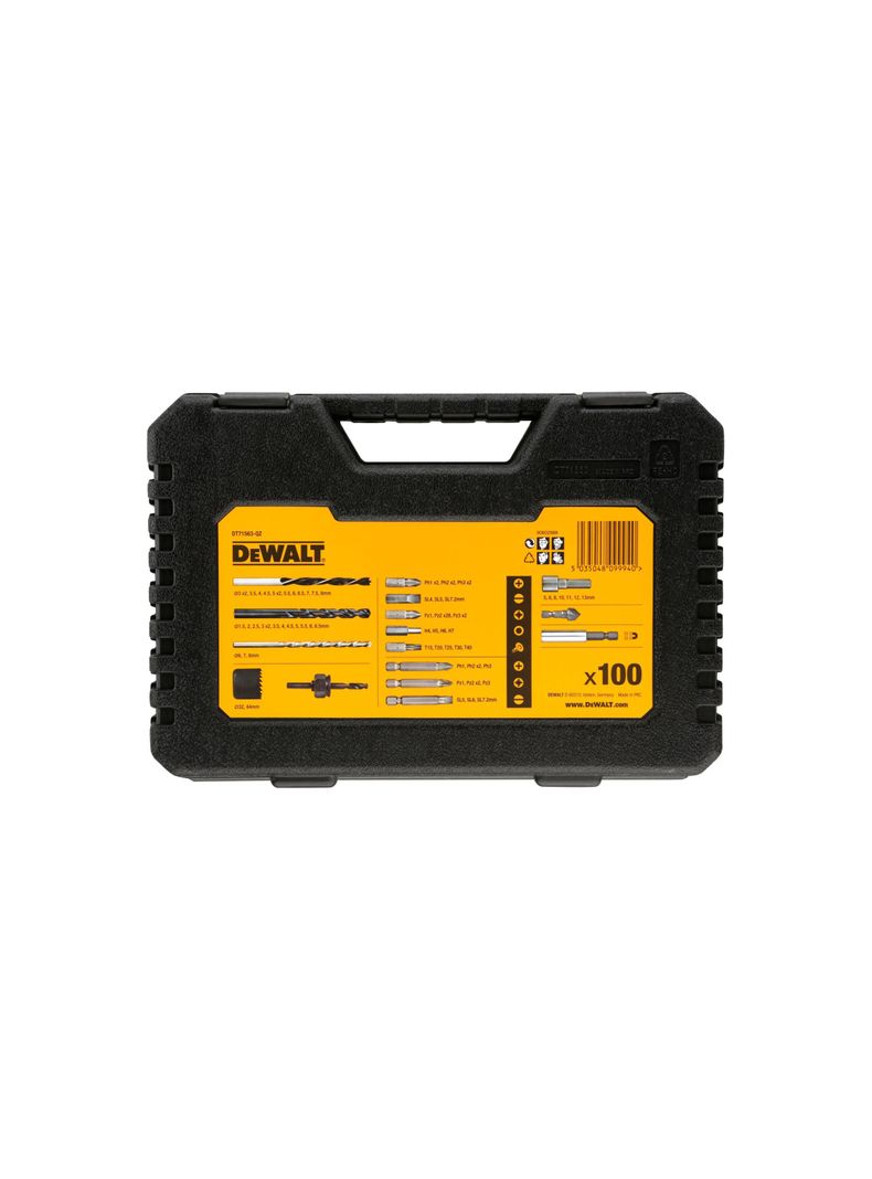 Kit taladro 1/2" 20V + 100 accesorios DEWALT DCD7781S2A-B2-3