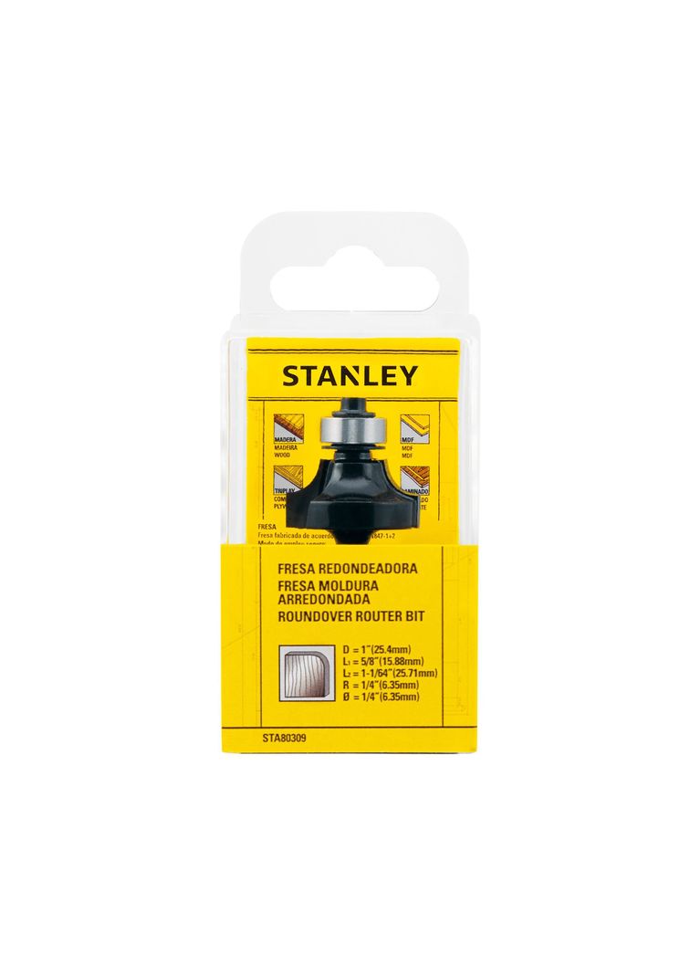 Fresa redondeadora 1-1/4” vástago 1/4" STANLEY STA80309-2