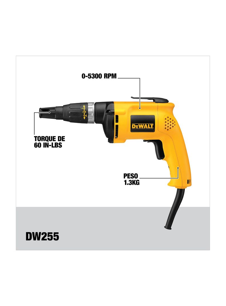 Atornillador para tablaroca 540W  DW255-B2-4