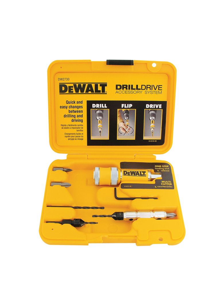 Set avellanador para atornillar 8 piezas DEWALT DW2730-0
