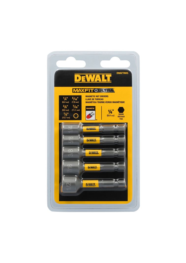 Set 5 llaves tuerca magnética Vástago 1/4" DEWALT DWAFTND5-0
